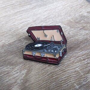 Vinyl Record Player Enamel Lapel Pin